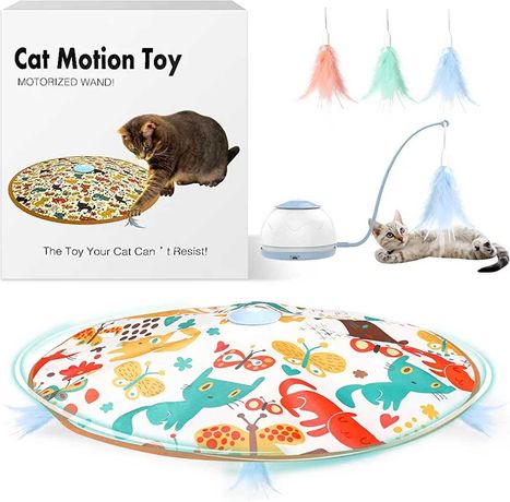 Interaktywne zabawki dla kotów, 2 w 1, zabawki z piórami dla kota