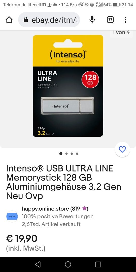 philips usb 3.1 flash drive + Intenso® USB ULTRA LINE Memorystick 128