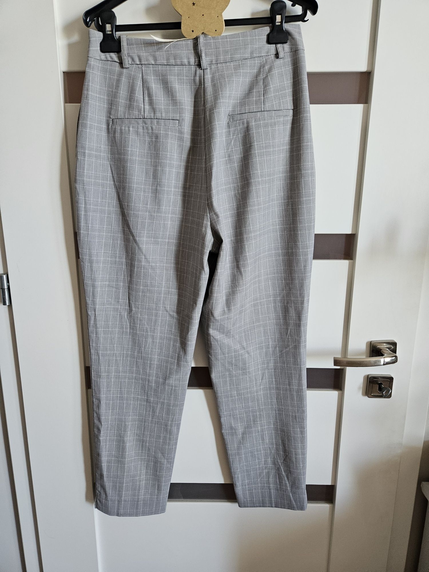 Zara basic spodnie szare kratka r m