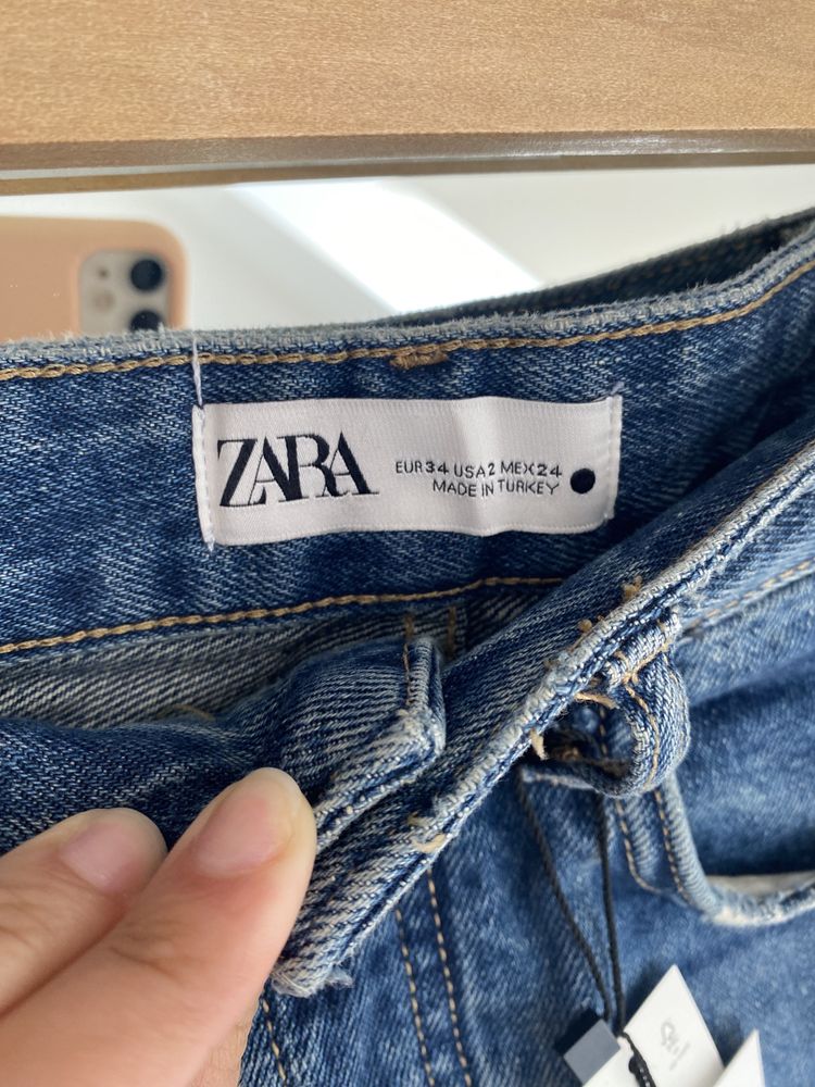 Jeansy Zara 34 XS High Rose Straight nowe z metką Y2k