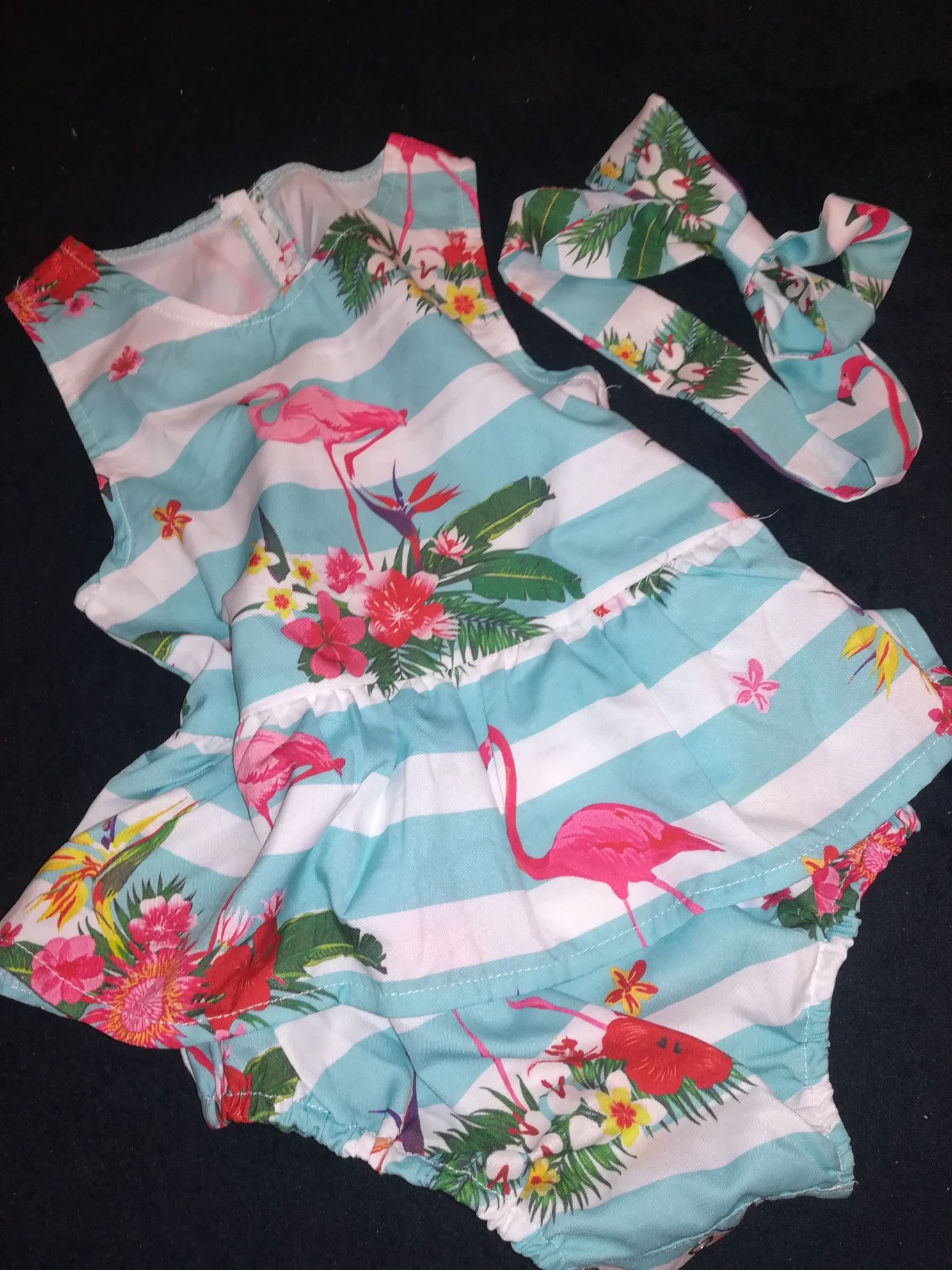 Cudny zestaw body kombinezon baskinką r. 104