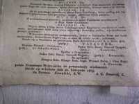 Dokument z 1825 roku - Dodatek do Dziennika Wojewódzkiego