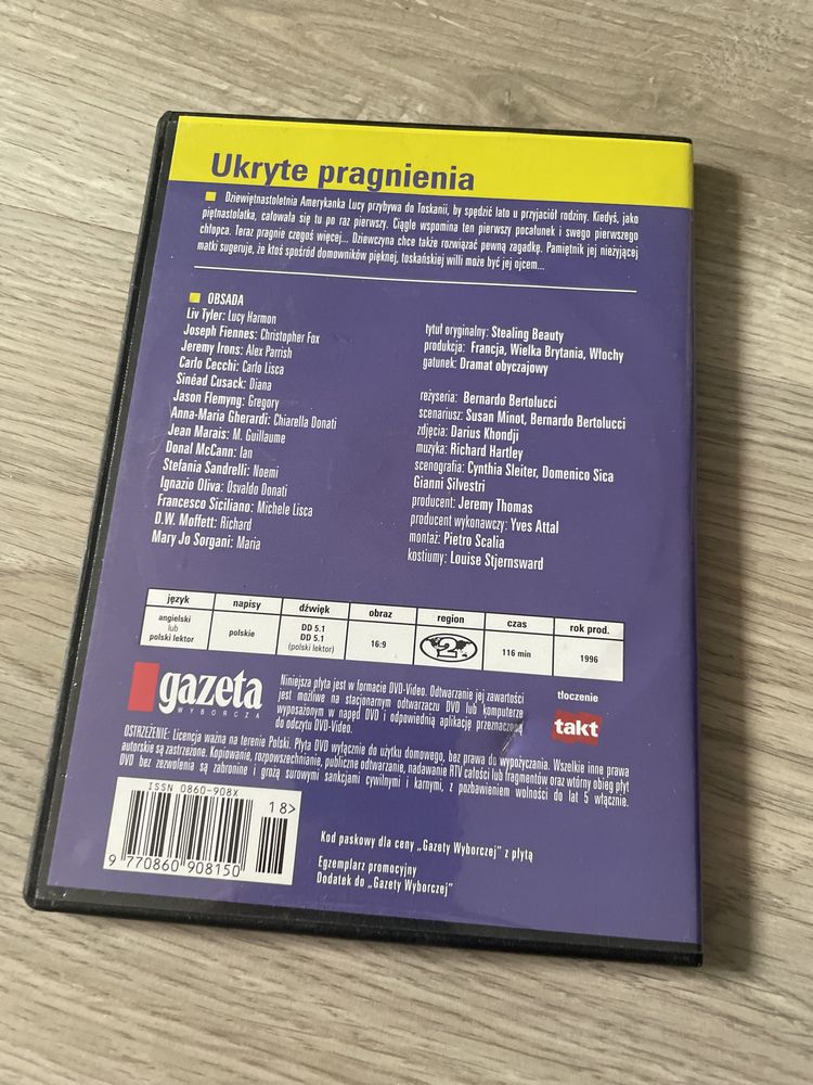 Ukryte pragnienia DVD Bertolucci