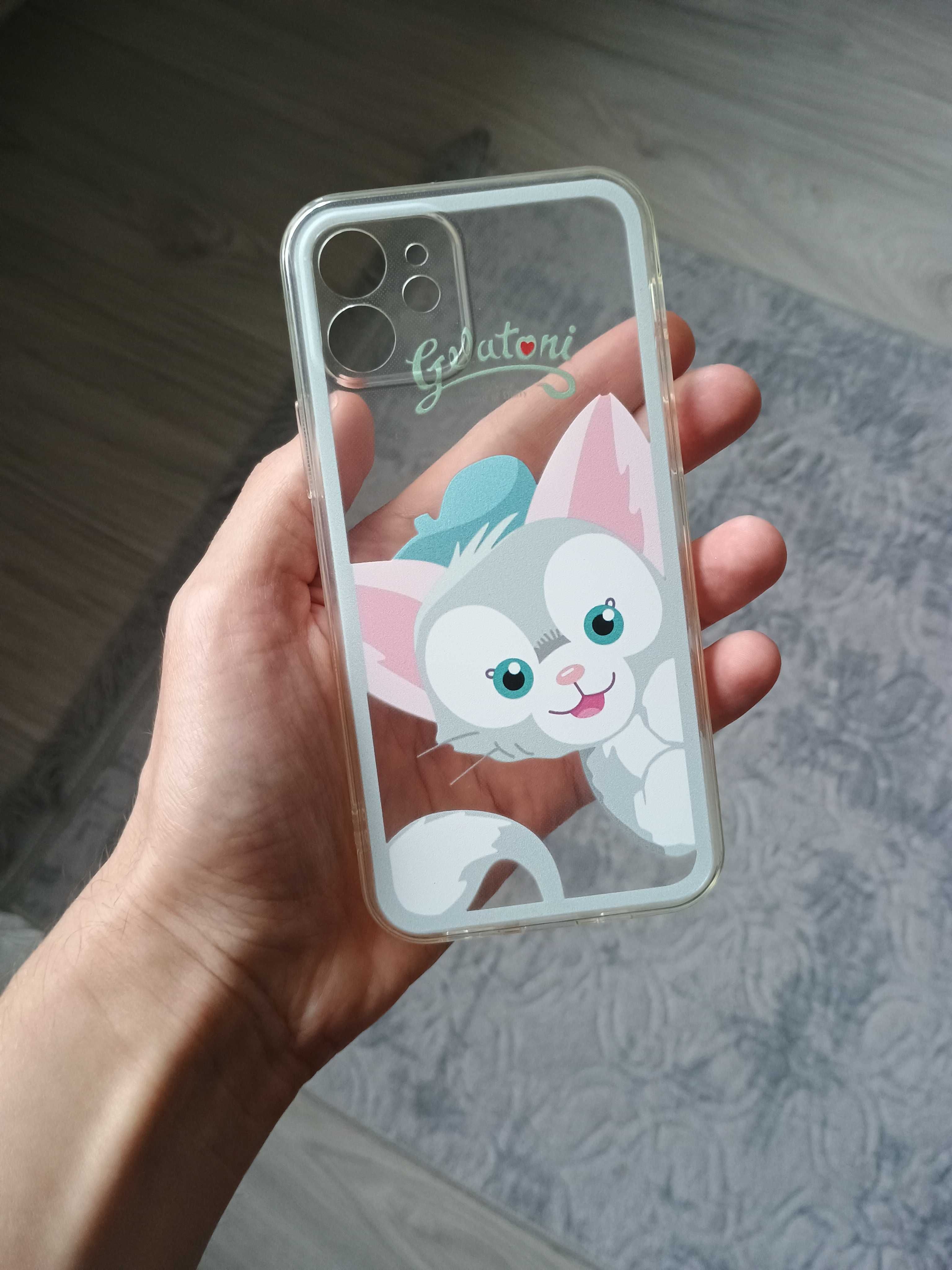 Zestaw 2 silikonowych etui/case do iPhone 12 Miś Duffy i Kot Gelatoni