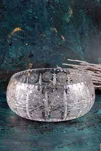 Misa z dekoracją w rozety kryształowa kryształ vintage prl szkło