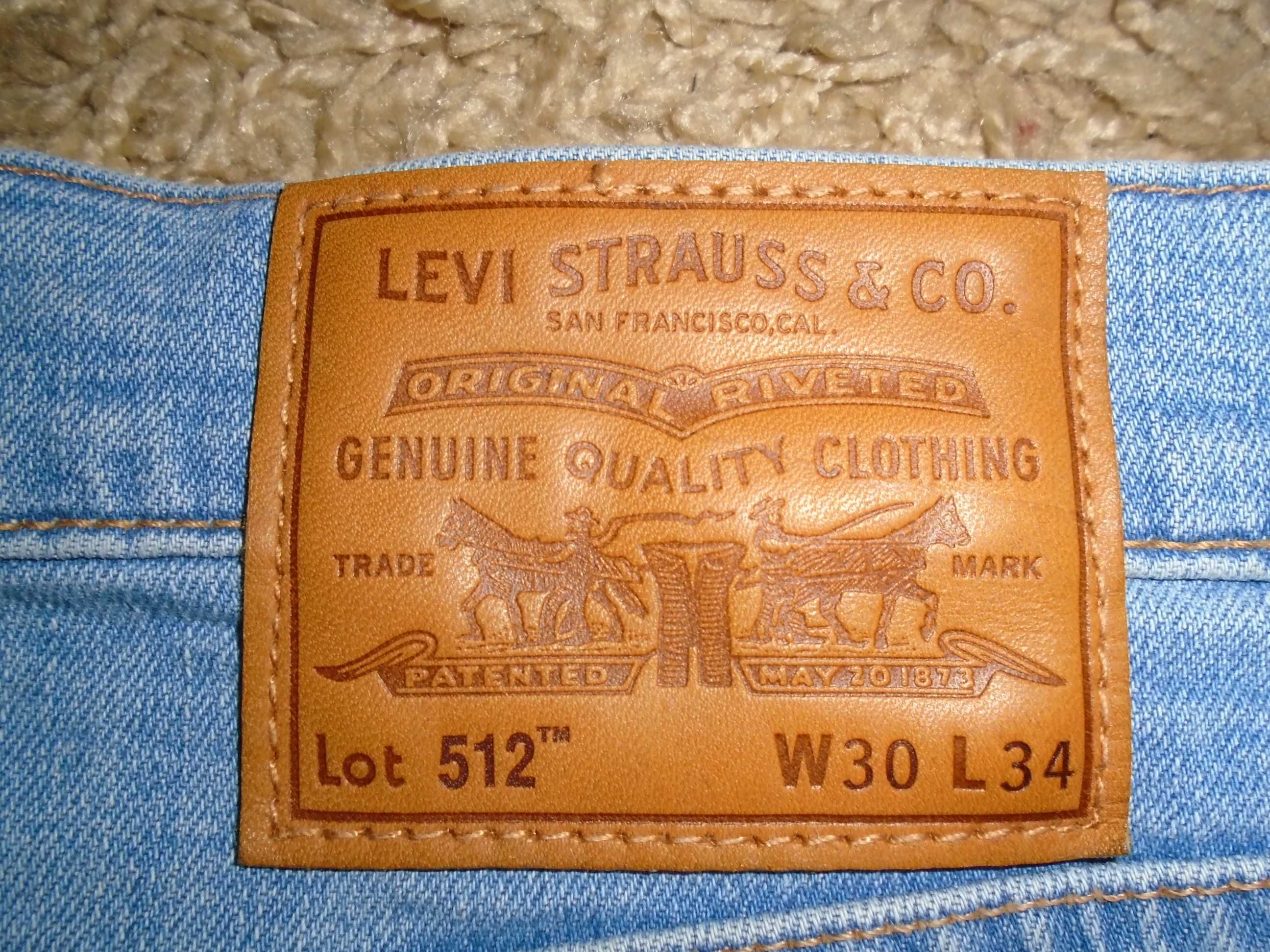 Джинсы Levis 512 USA W30 L34