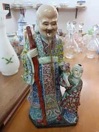 Estatueta chinesa em porcelana antiga