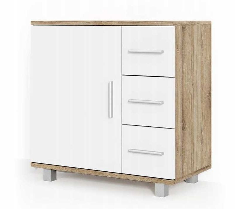 Szafka Pod Umywalkę Vicco Ilias 60x60,8 Cm Sonoma Biała Łazienkowa