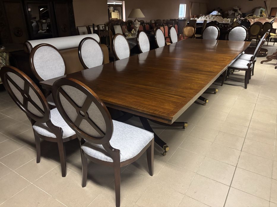Mega Stół Angielski 18-20 osób + 12 krzeseł Meble Stylowe sklep zestaw