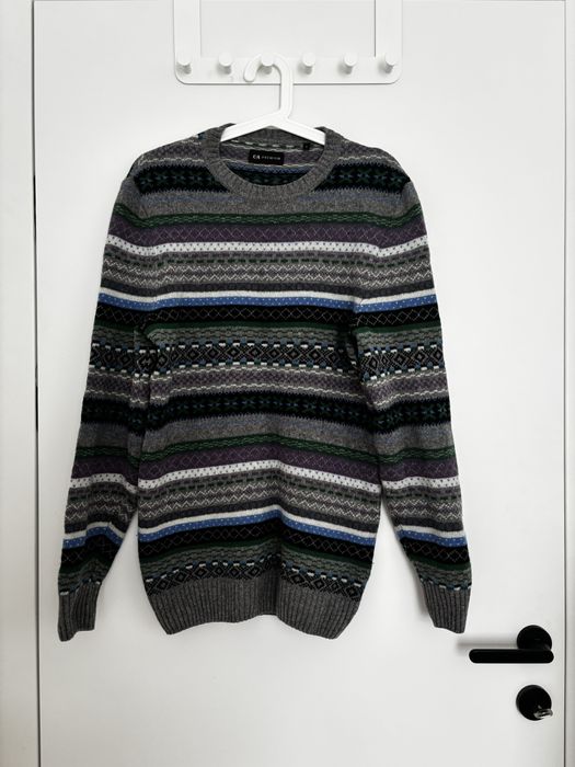 Sweter welniany meski norweski islandzki