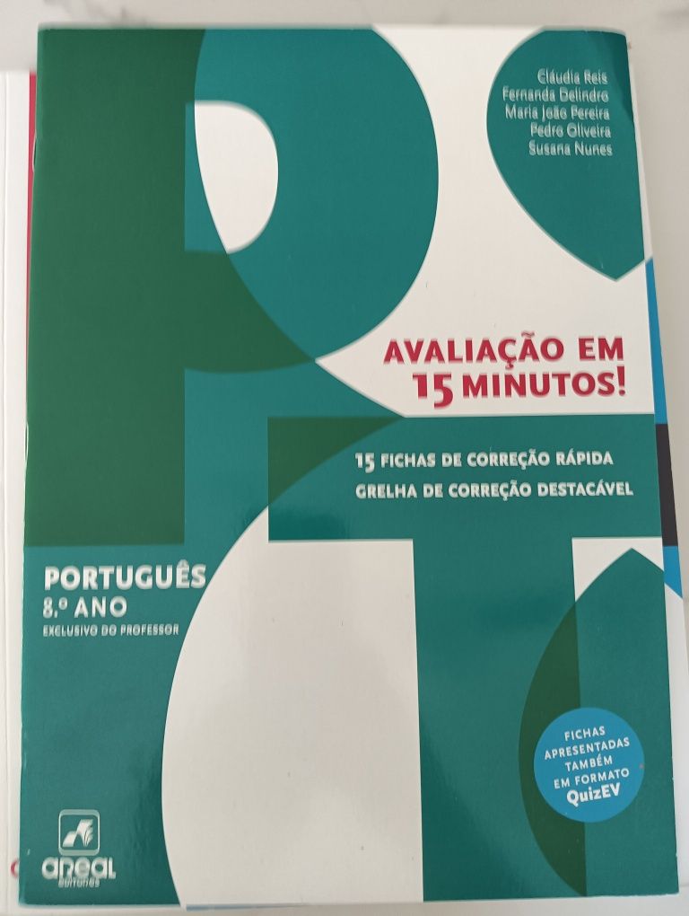 PT8 -PORTUGUÊS 8º ANO Manual + Avaliação em 5 minutos