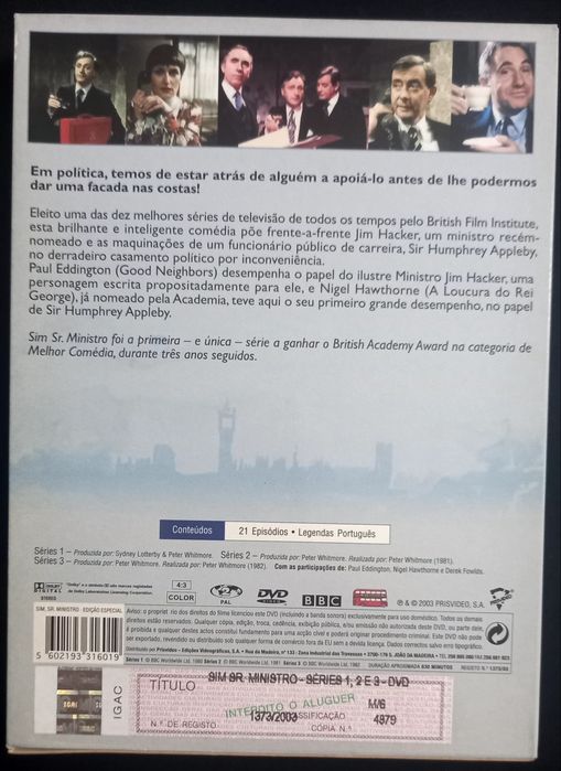 DVD Sim, Sr. Ministro séries 1 2 e 3