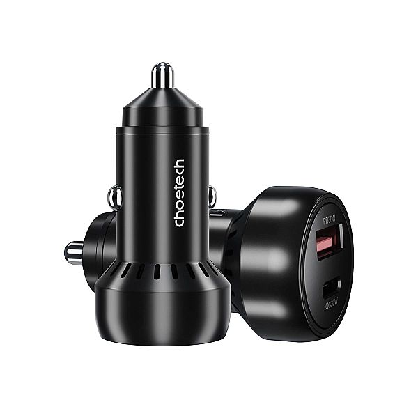Ładowarka samochodowa Choetech TC0014 USB-C USB-A PD 60W z podświetlen