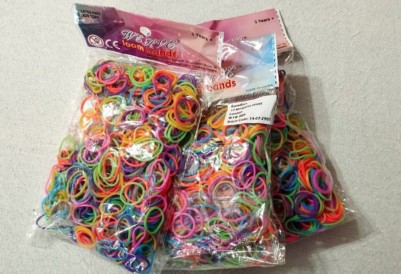 Gumki loom bands 10 opk do robienia bransoletek / warkoczyków