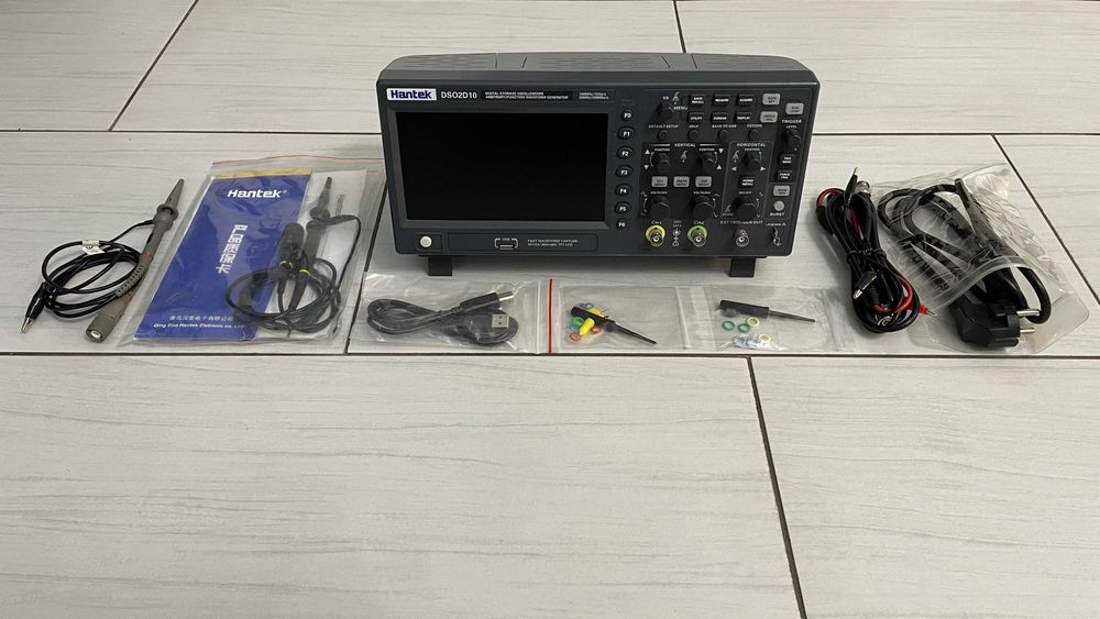 Oscyloskop Hantek DS02D10 100MHz – stan idealny + sonda Hantek T3100
