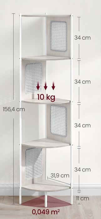 Regał narożny biały  Loft ,od Songmics