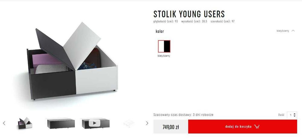 Stolik Podest szuflady VOX Young Users modułowe