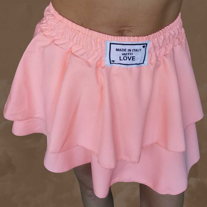 Spódnica mini falbany Uni róż Italy Moda