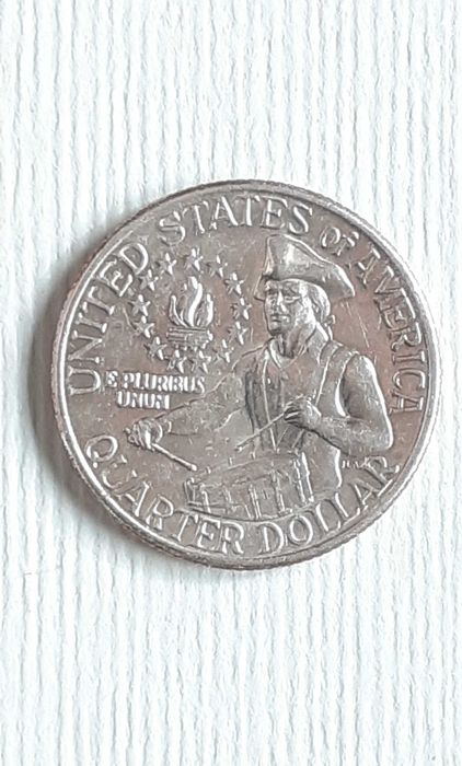trzy  monety 25 centów  USA / z 1976  roku/ tzw. dobosz /unikalne