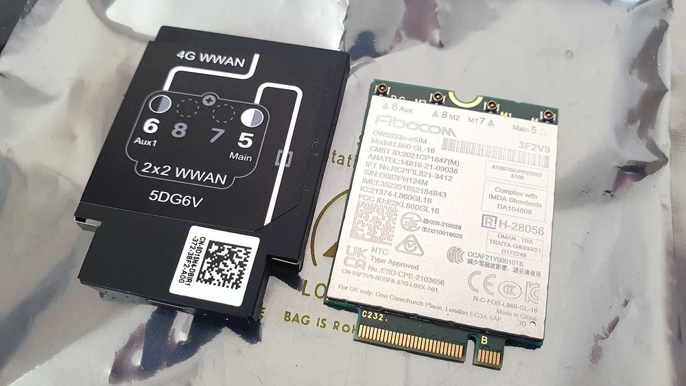 Модем Fibocom L860-GL-16 (Dell DW5823e-eSIM), CAT16/4x4 MIMO/4G/LTE