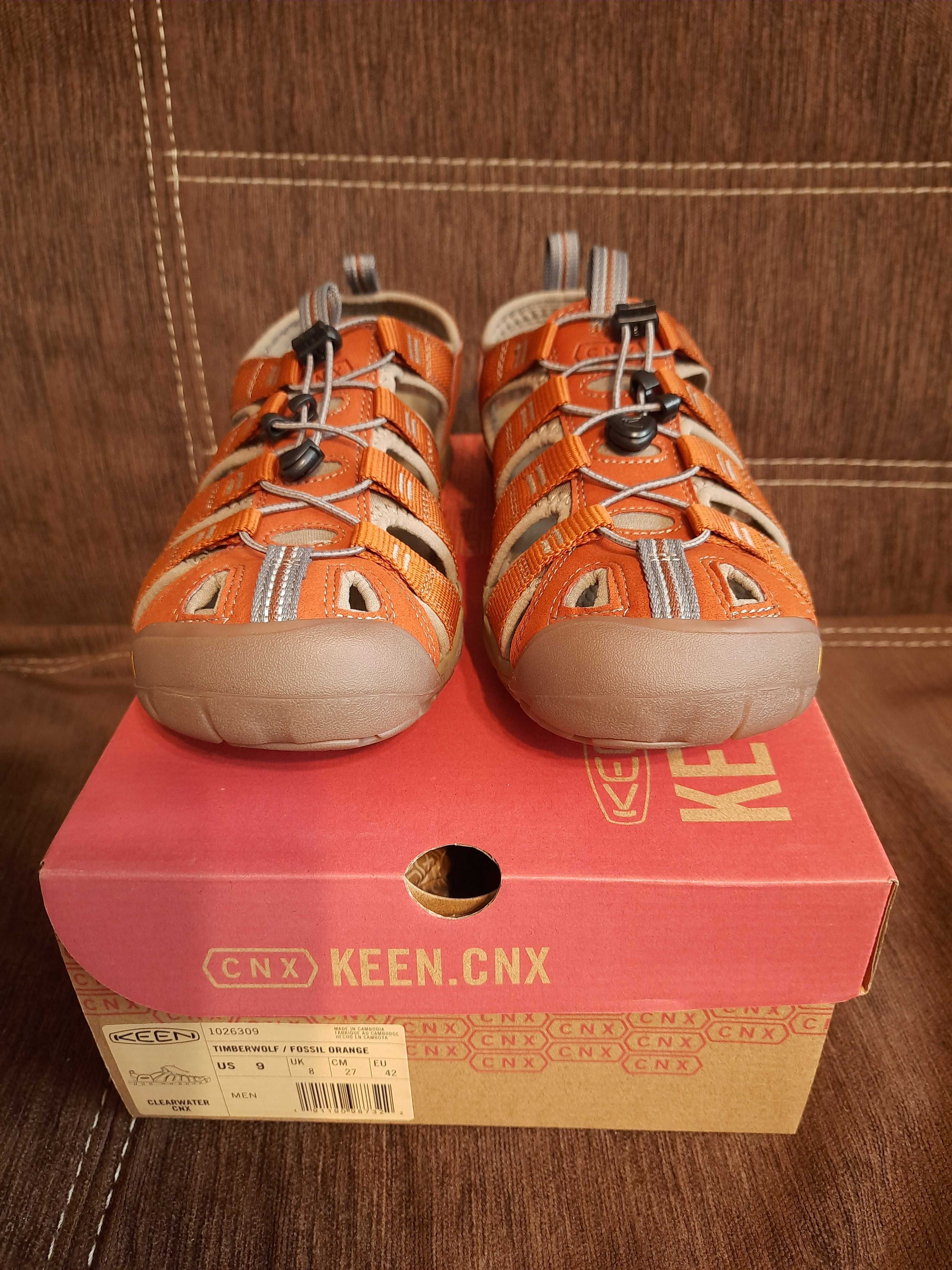 Sandały męskie Keen Clearwater CNX Timberwolf/Fossil Orange 42 nowe