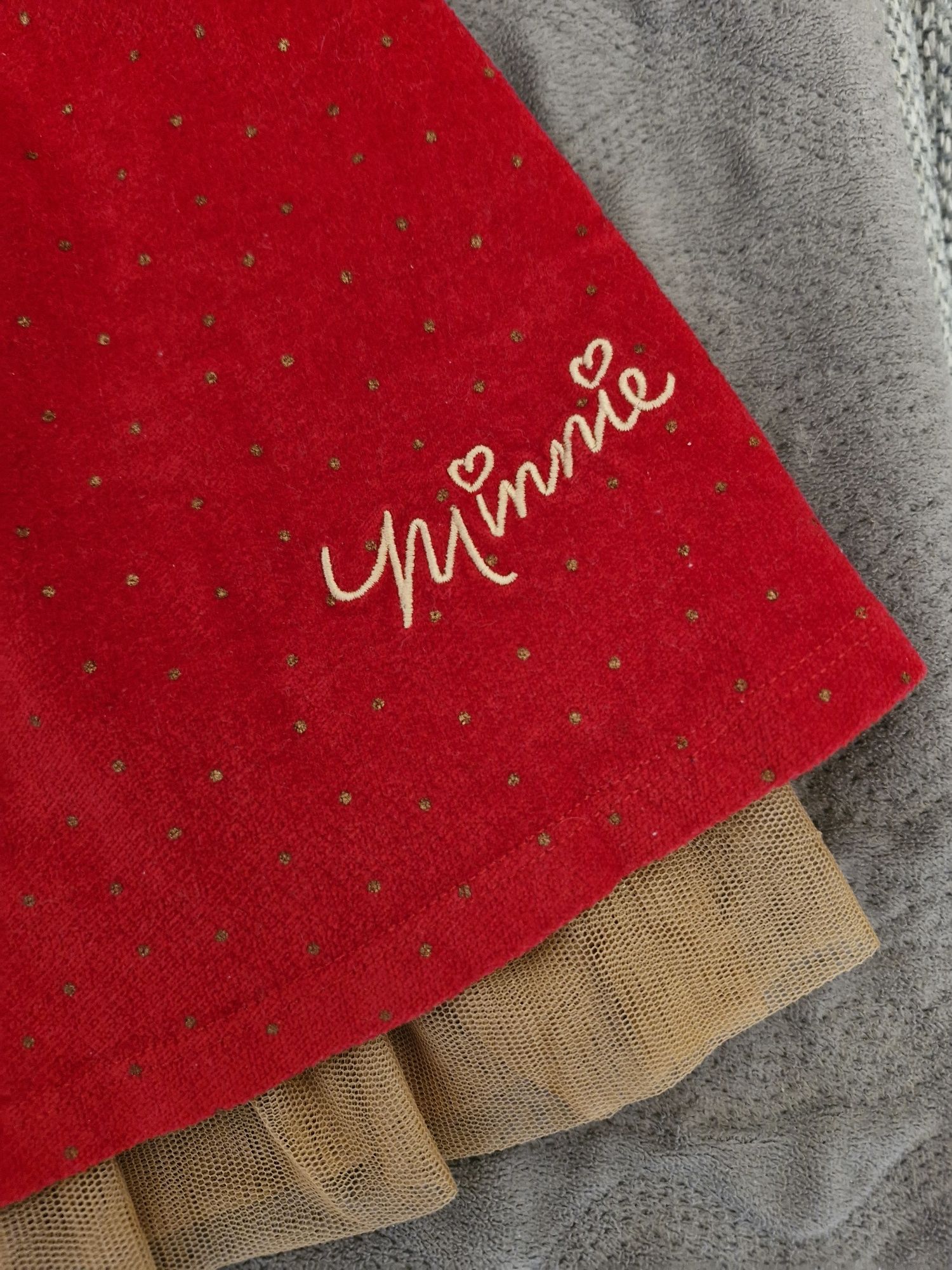 Sukienka wizyrowa czerwona świąteczna Myszka Minnie 86  Boże Narodzeni