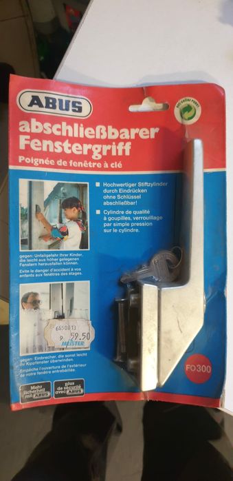 Mocna klamka okienna z zamkiem