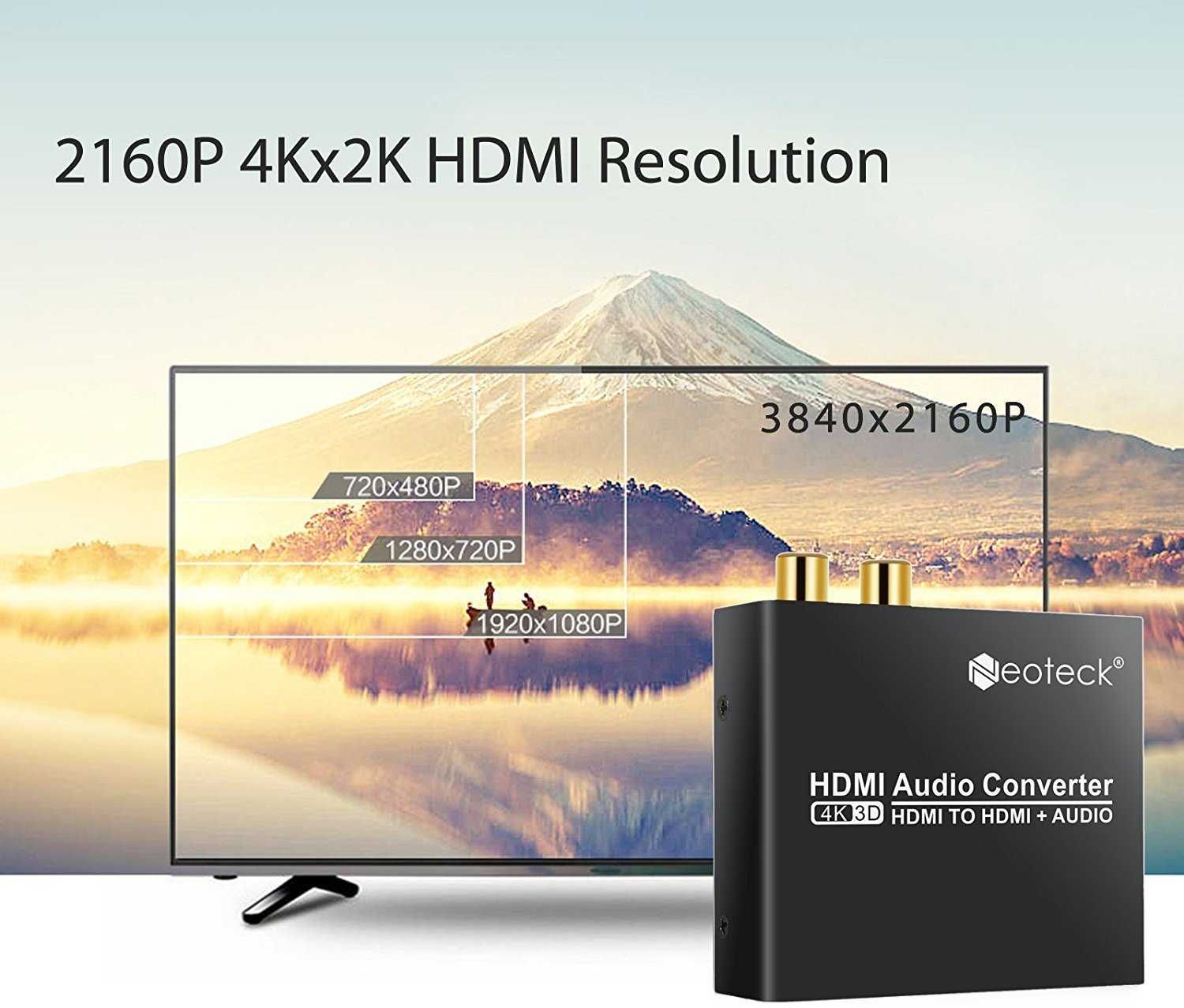 NEOTECK NTK006 Ekstraktor HDMI - HDMI 4K Spdif Toslink RCA TV Xbox PS4