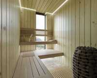 Sauna wewnętrzna z ławkami lewitującymi (BEZ NÓG) 160x270