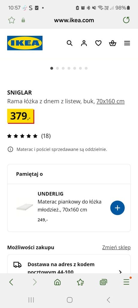 Łóżko dziecięce jak nowe