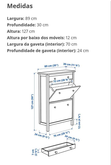 Sapateira Branca  HEMNES