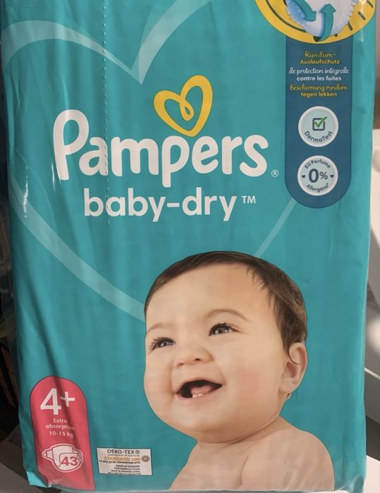 Pampers 4+, 43 шт, 10-15 кг, оригінал Німеччина/ памперсы, підгузки