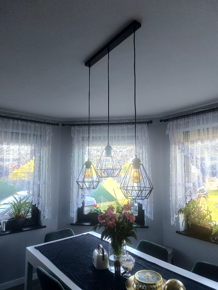 Żyrandol 2szt lampa loft wisząca potrójna