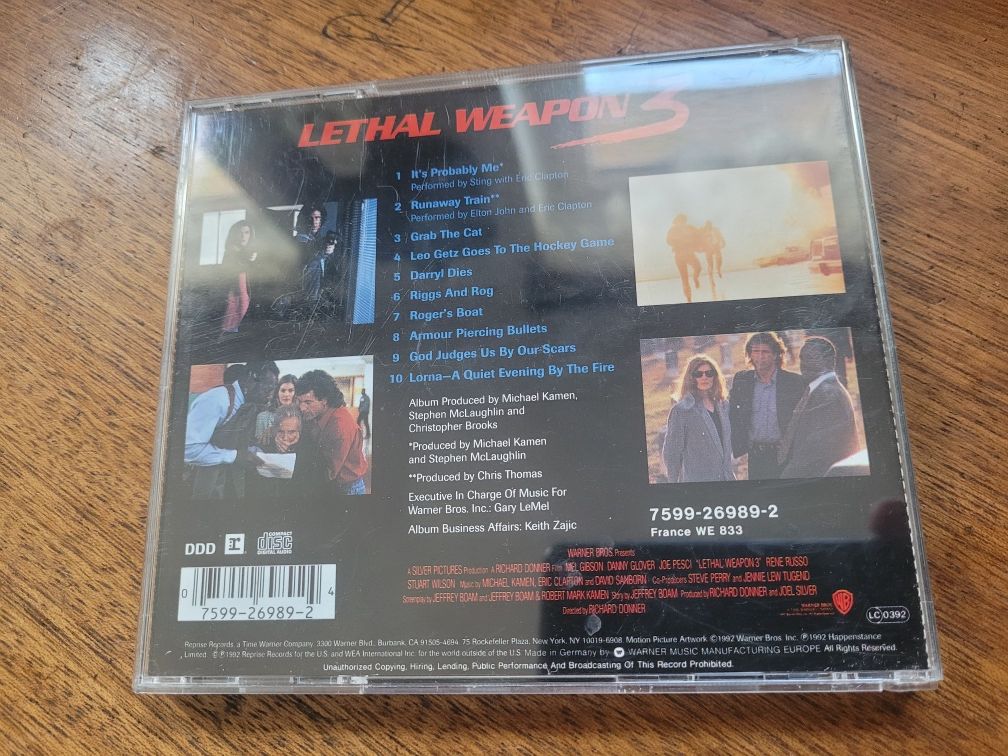 CD Lethal Weapon 3 (Soundtrack) 1992 Warner