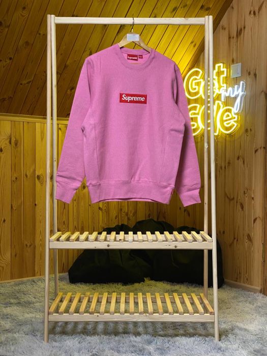 (L,XL) Світшот Supreme Box Logo Crewneck 'Heather Pink Sweatshirt.