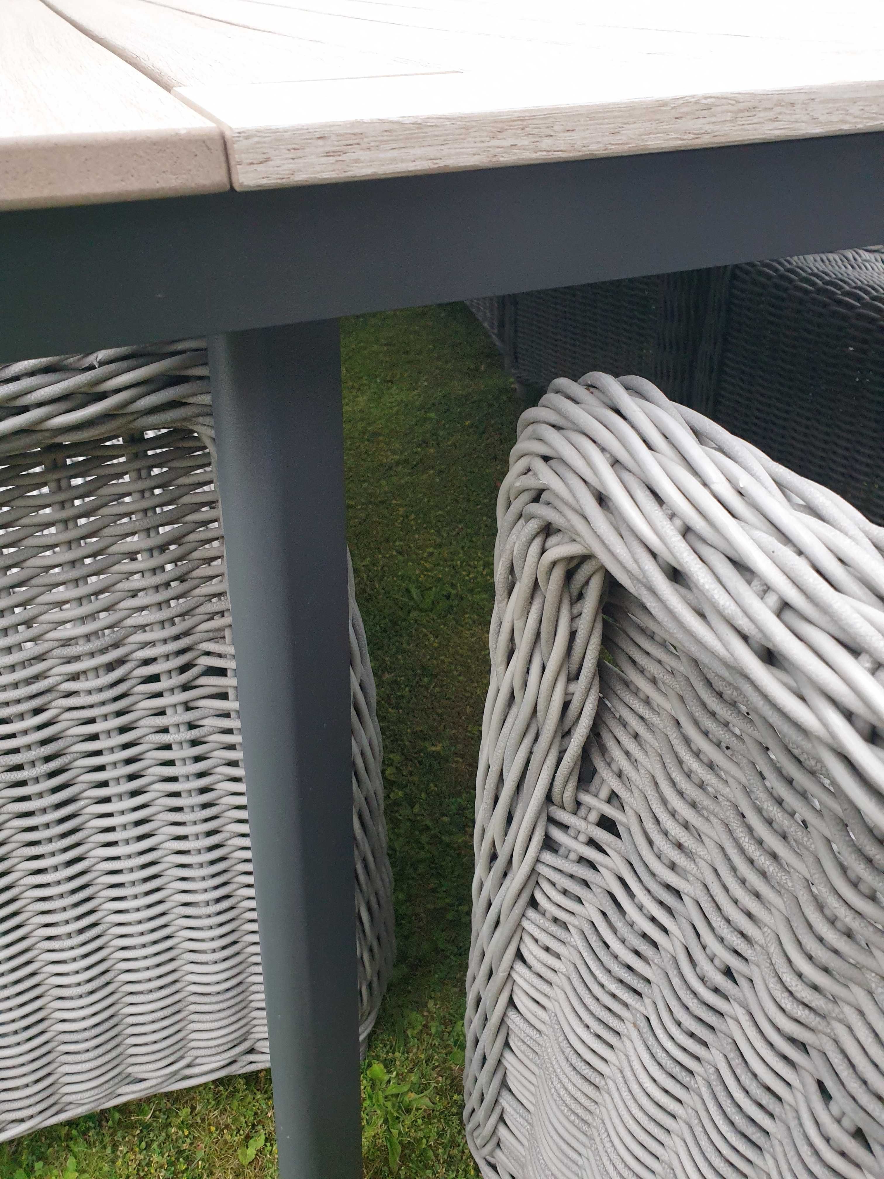 Duży zestaw stół + 8 krzeseł meble ogrodowe