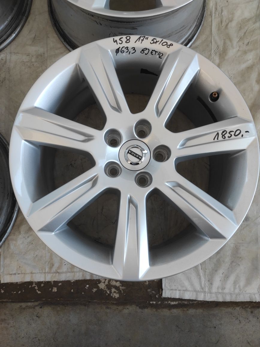 458 Felgi aluminiowe ORYGINAŁ VOLVO R 17 5x108 otwór 63,3 Bardzo Ładne