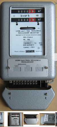 Licznik ( Urządzenie Pomiar Prądu )Trójfazowy Dwutaryfowy  PAFAL 1985