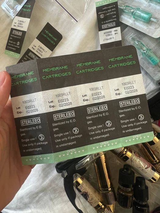 Máquina de maquilhagem permanente, cartuchos, pigmentos