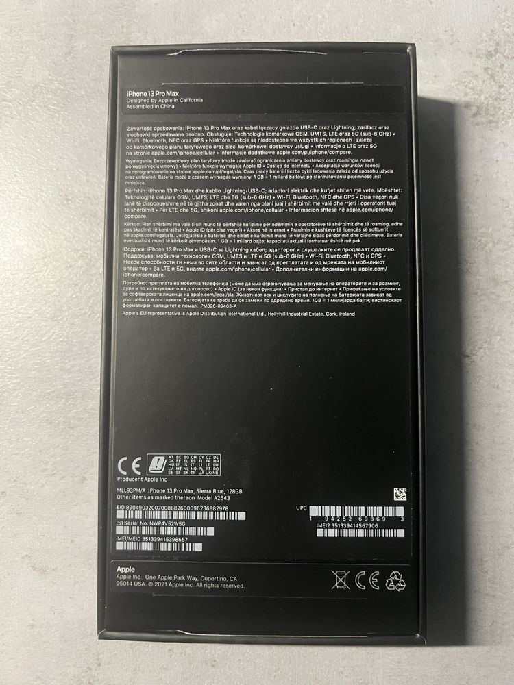 Iphone 13 pro max. Igła! 128 gb. Sierra blue.