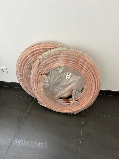 2 Rolos de tubo de cobre 16mmX1cm de 25 m cada um