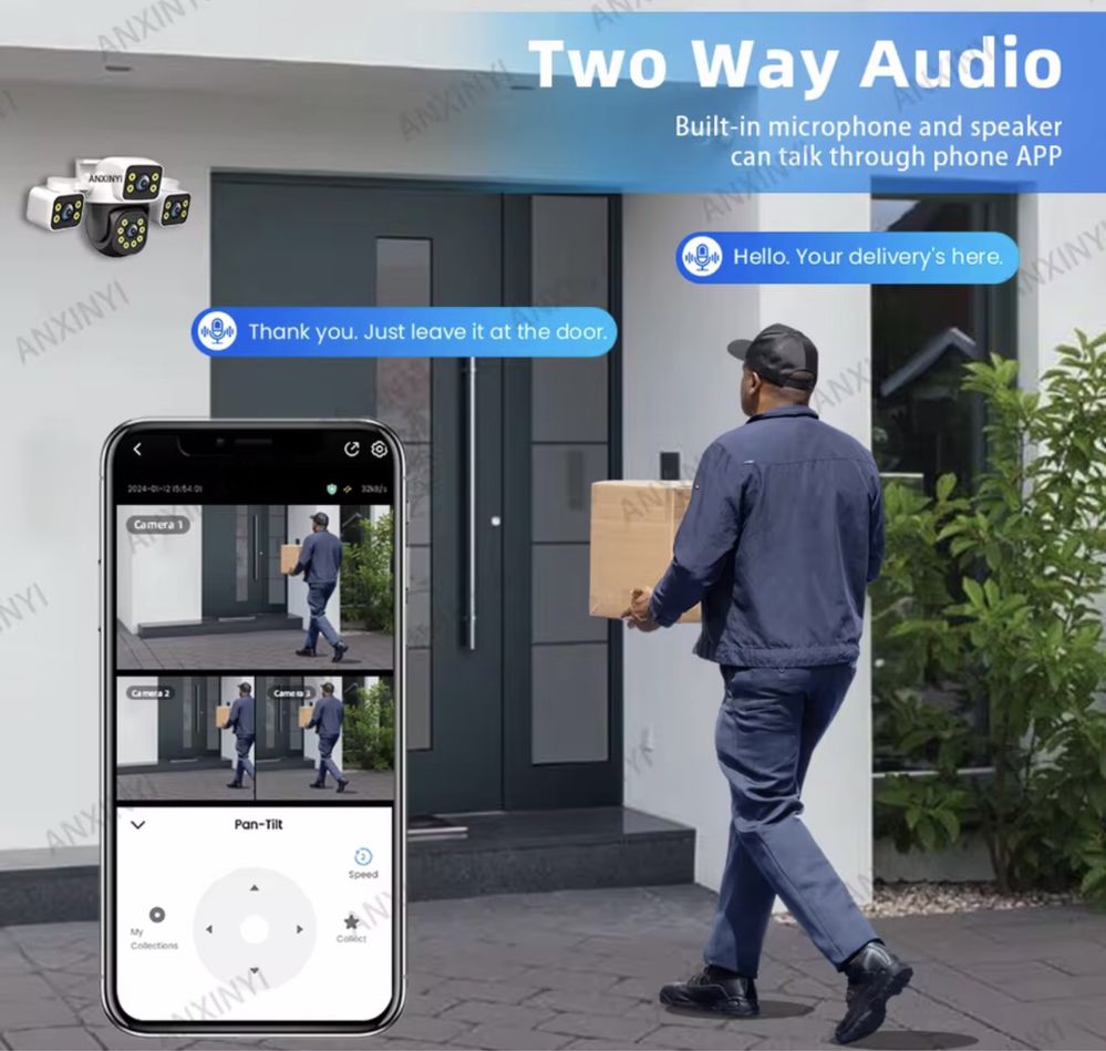 АКЦІЯ! Вулична камера вайфай 6К 12мр IPC360 WIFI ТРИекрани відеокамера