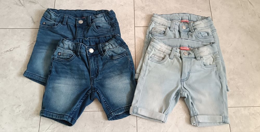 Bliźniaki spodenki 122 6-7 lat peppers Lidl jeans dla bliźniaków
