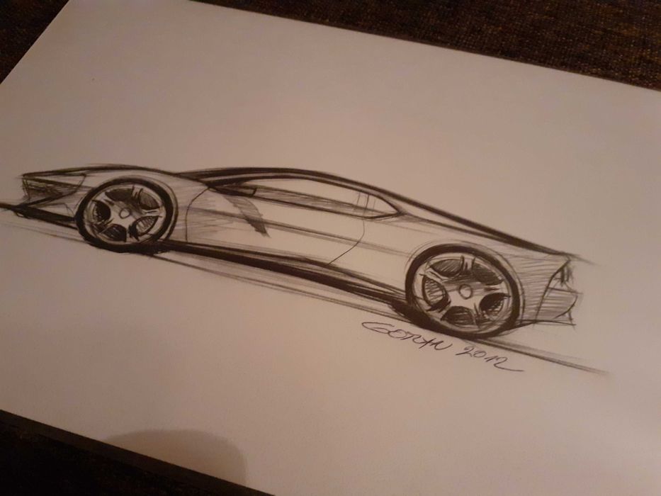 Rysunek, szkic supercar samochód
