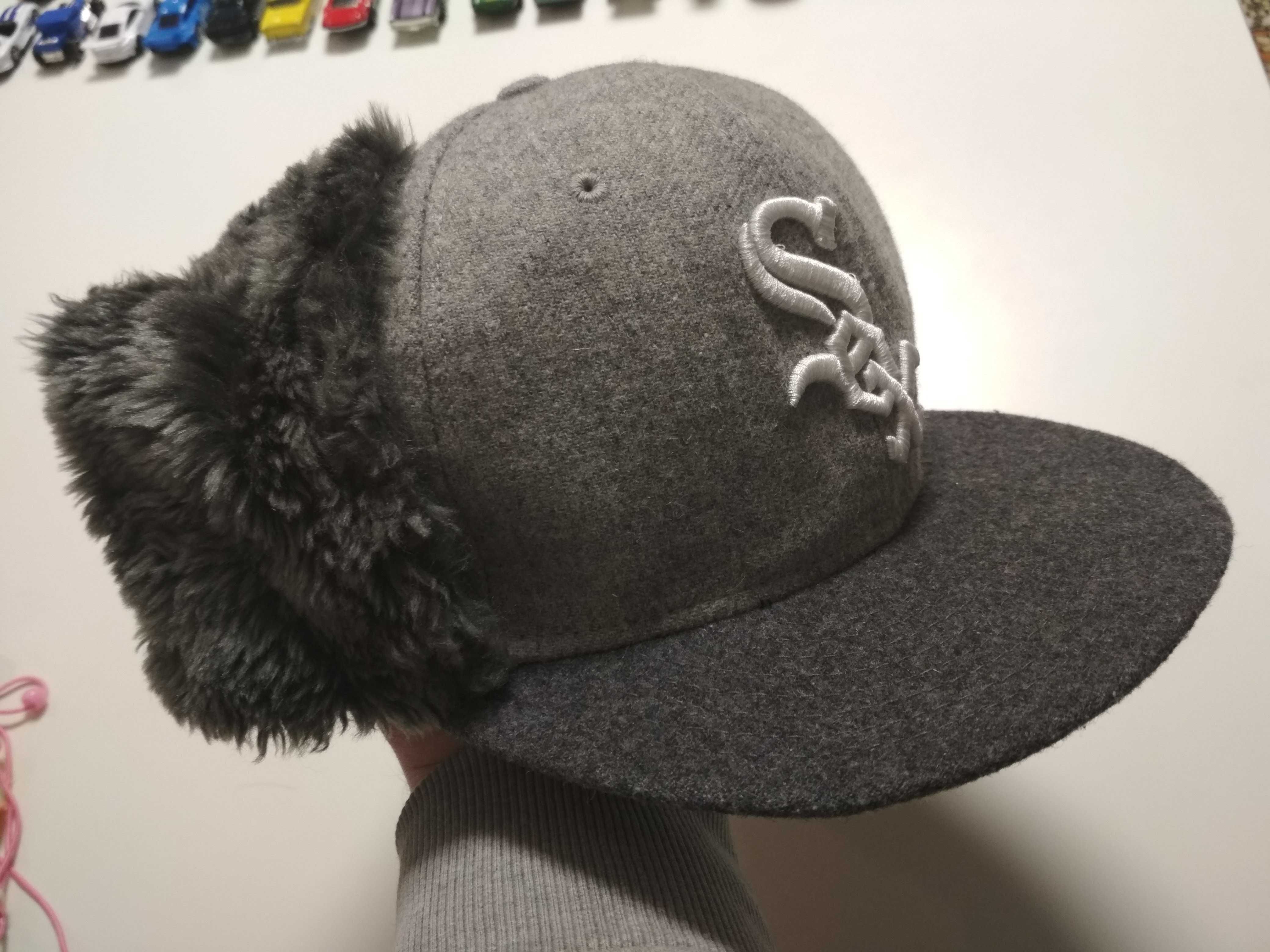 New Era шапка ушанка кепка с мехом с козырьком
