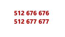 512.676.676 + 512.677.677 PARA 2x Starter złoty łatwy numer karta sim