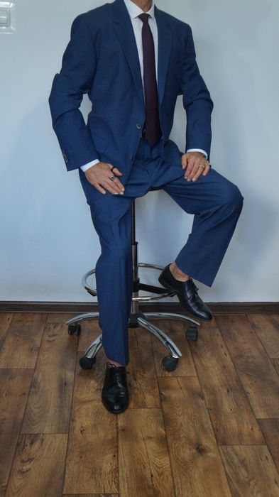 Garnitur Pierre Cardin Wełna Rozmiar 56 Kolor Granatowy