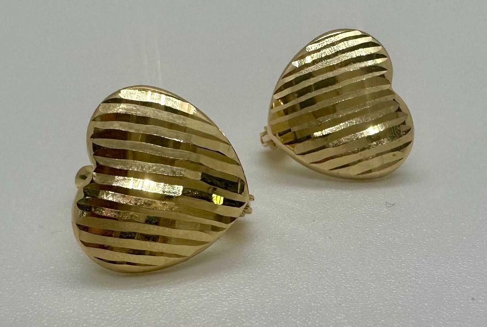 Złote kolczyki serca rodowane 1,92g 585 / Nowy Lombard NMP 6