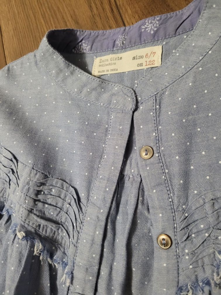 Śliczna koszula Zara 122 w kol. błękitnym