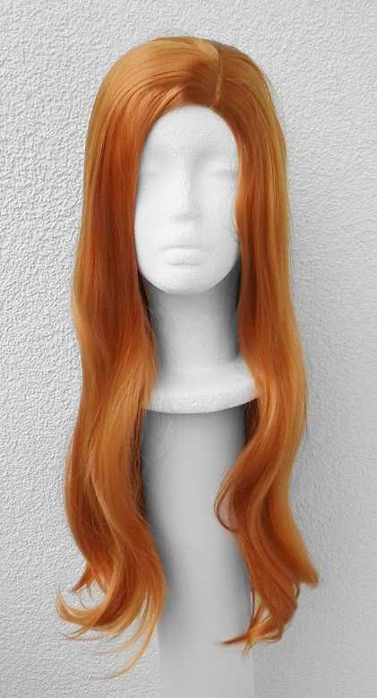 Ruda peruka pomarańczowa z przedziałkiem długa cosplay wig Kim Kolwiek